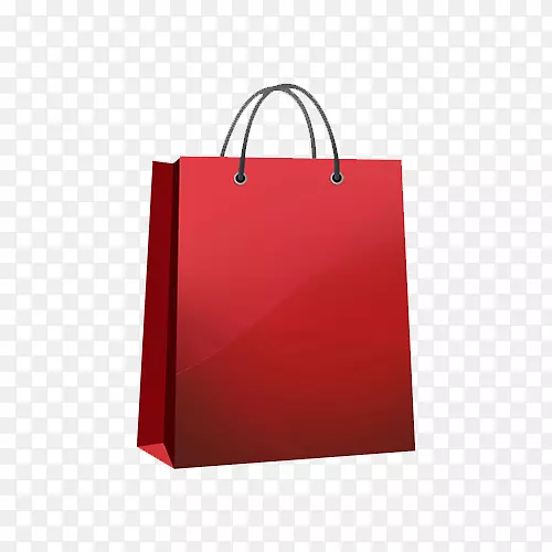 购物袋网上购物图标-红色购物袋
