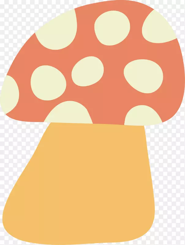 蘑菇橙色剪贴画.手绘蘑菇图案