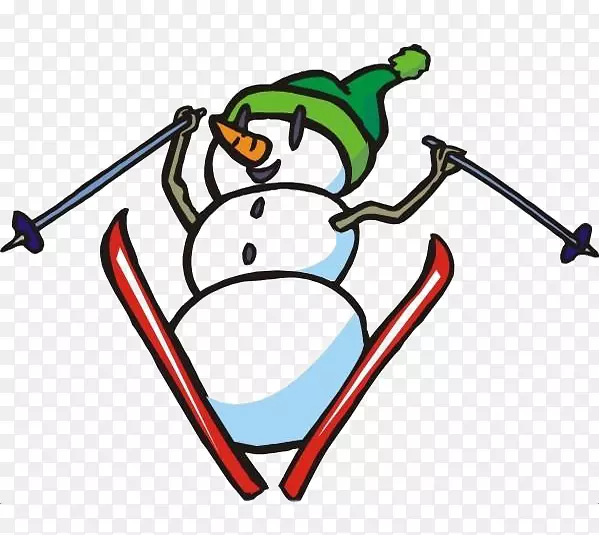 雪人滑雪雪人剪贴画雪人滑雪