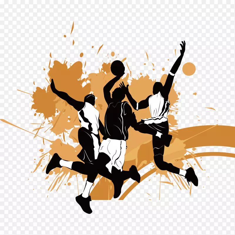 卡通篮球剪贴画-投影，体育，运动，篮球