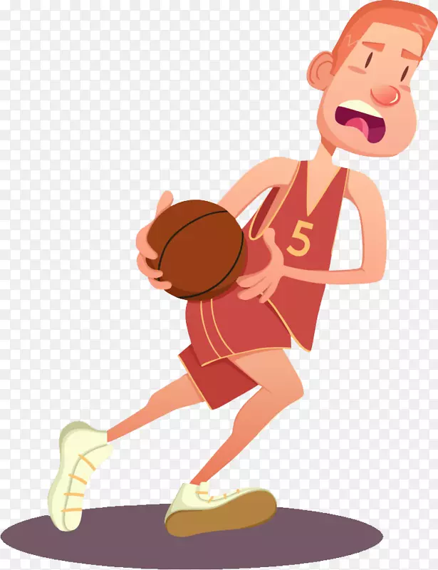 篮球运动员卡通运动员-打篮球男孩