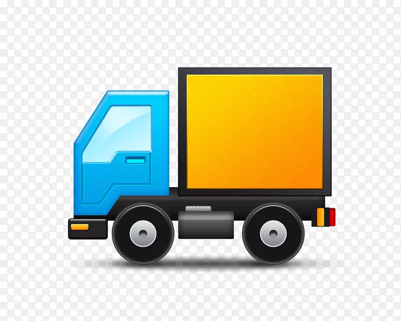 送货上门-电子商务图标-卡通卡车