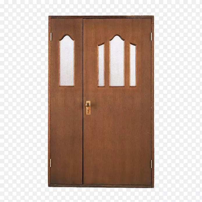橱柜门、衣柜、木材、污渍.棕色装饰玻璃门