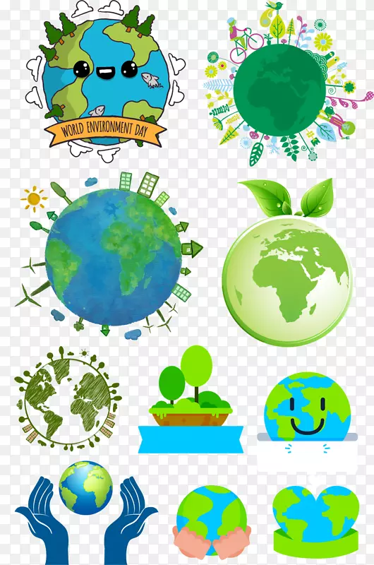 地球生态剪贴画-绿色生态地球