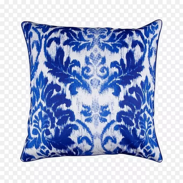 投掷枕垫蓝白陶器图案蓝白色装饰方形枕头软负荷
