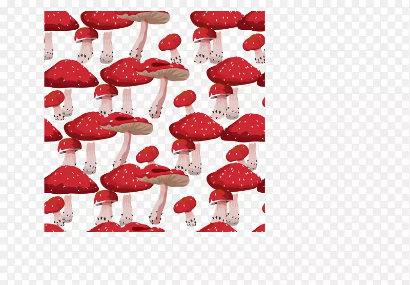 蘑菇插图-红色蘑菇背景