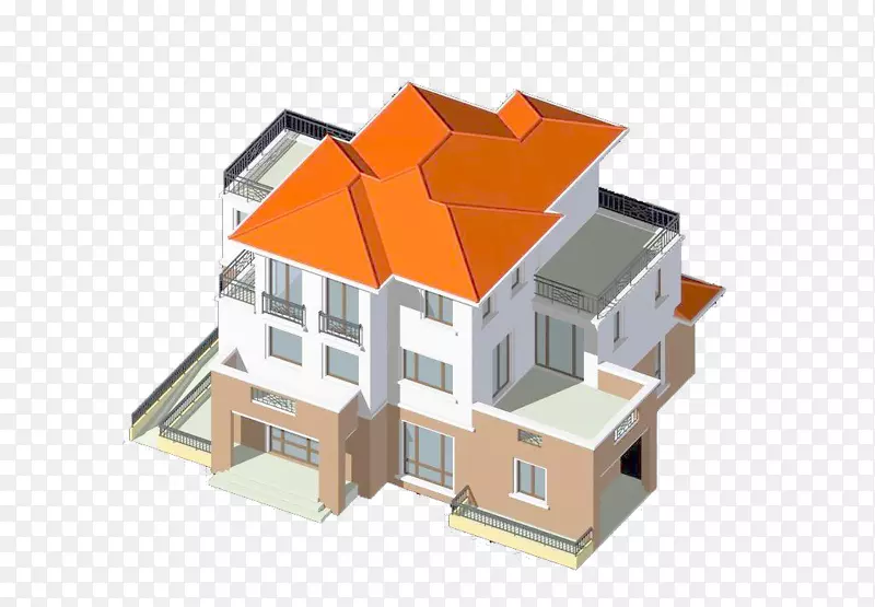 住宅三维计算机图形双面-三维渲染房屋装饰