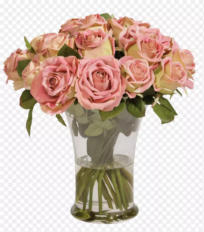 花园玫瑰、蜈蚣玫瑰、沙滩玫瑰花瓶-抽象花卉图样、花瓶
