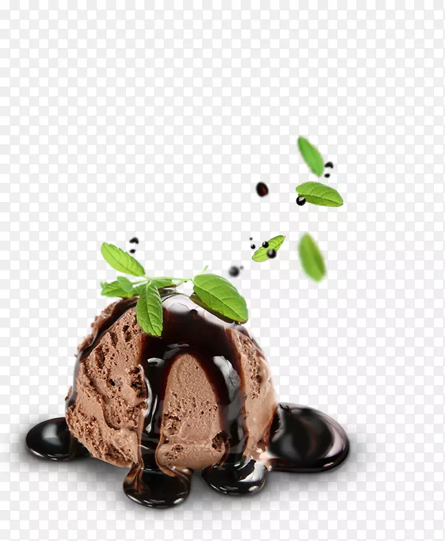 巧克力冰淇淋圆锥巧克力糖浆-球形冰淇淋