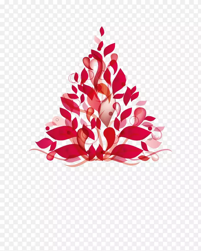 圣诞树插图-红色圣诞树图片材料