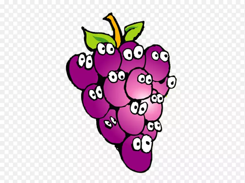 葡萄卡通画-紫色葡萄