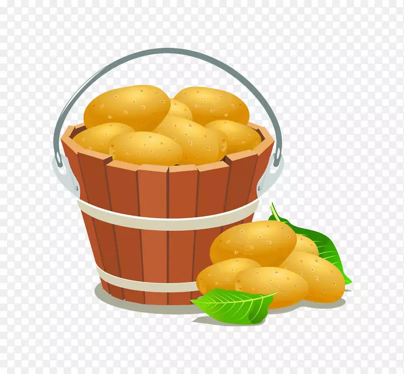 马铃薯版税-免费剪贴画-卡通一桶土豆