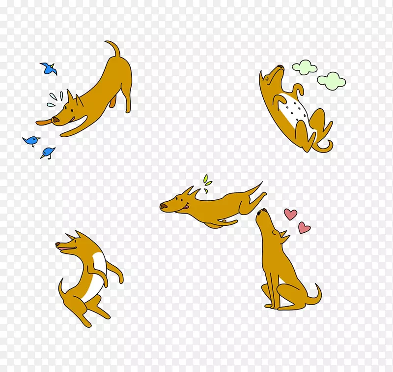 犬种宠物插图-卡通小狗