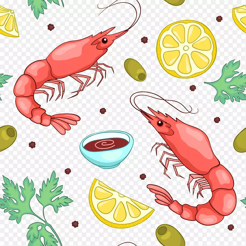 卡里达虾卡通-美味虾