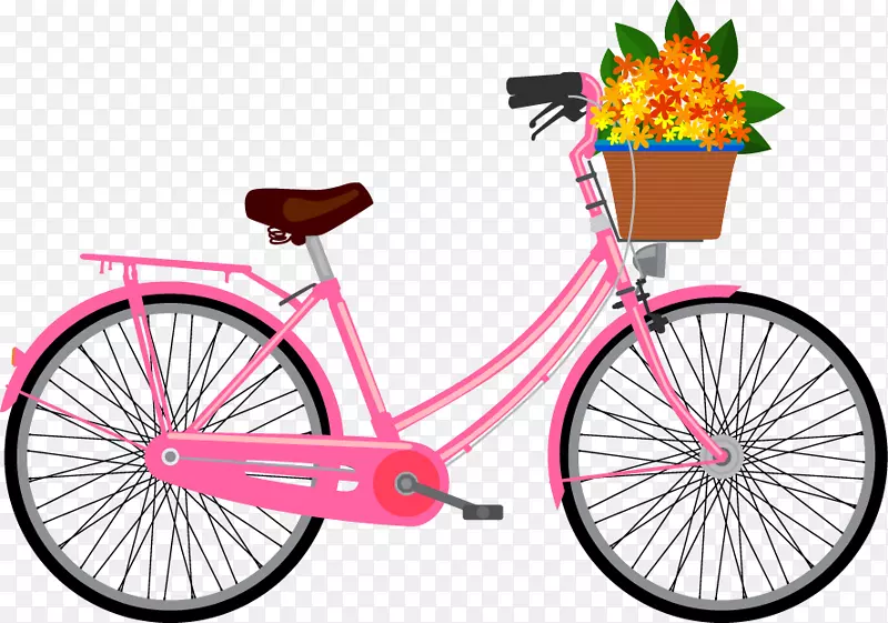 赛车自行车踏板通过框架剪贴画粉红色自行车图案