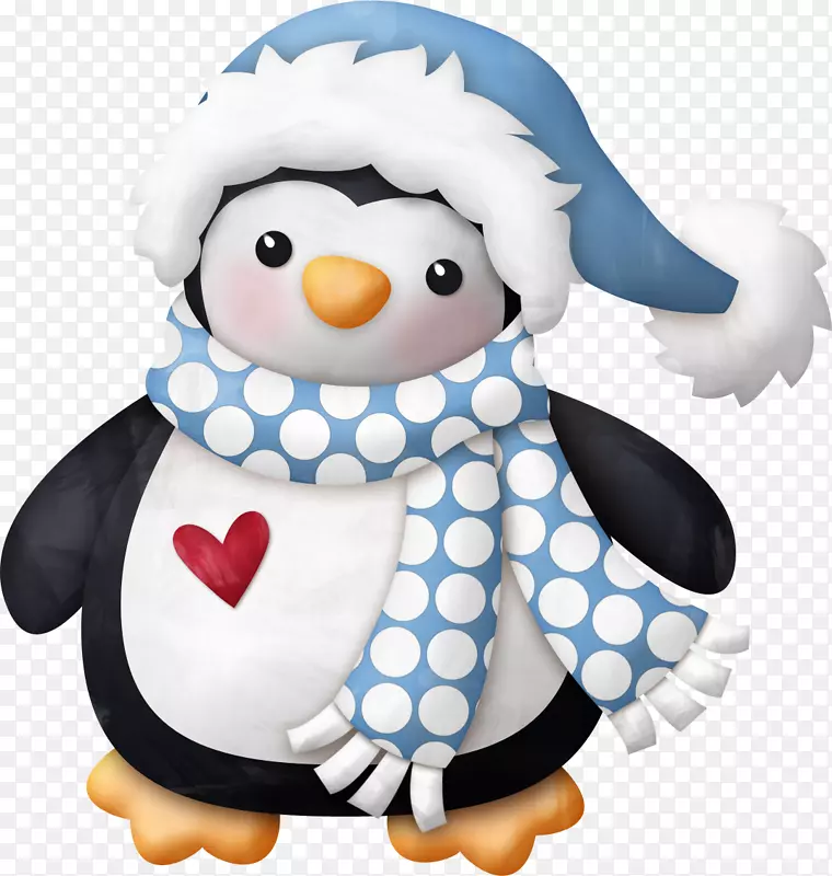 企鹅圣诞-免费剪贴画-小企鹅