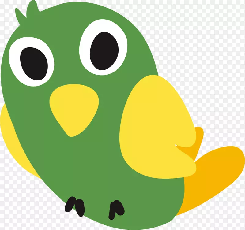 鸟嘴绿夹艺术-卡通绿鸟