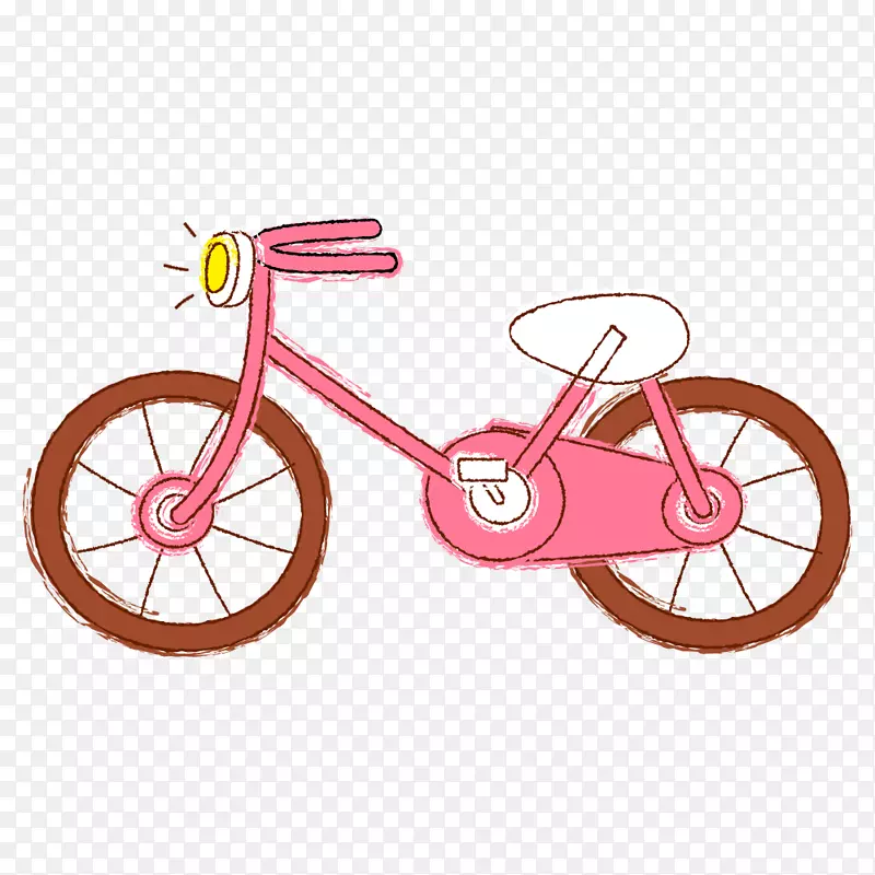 自行车卡通插图-卡通自行车