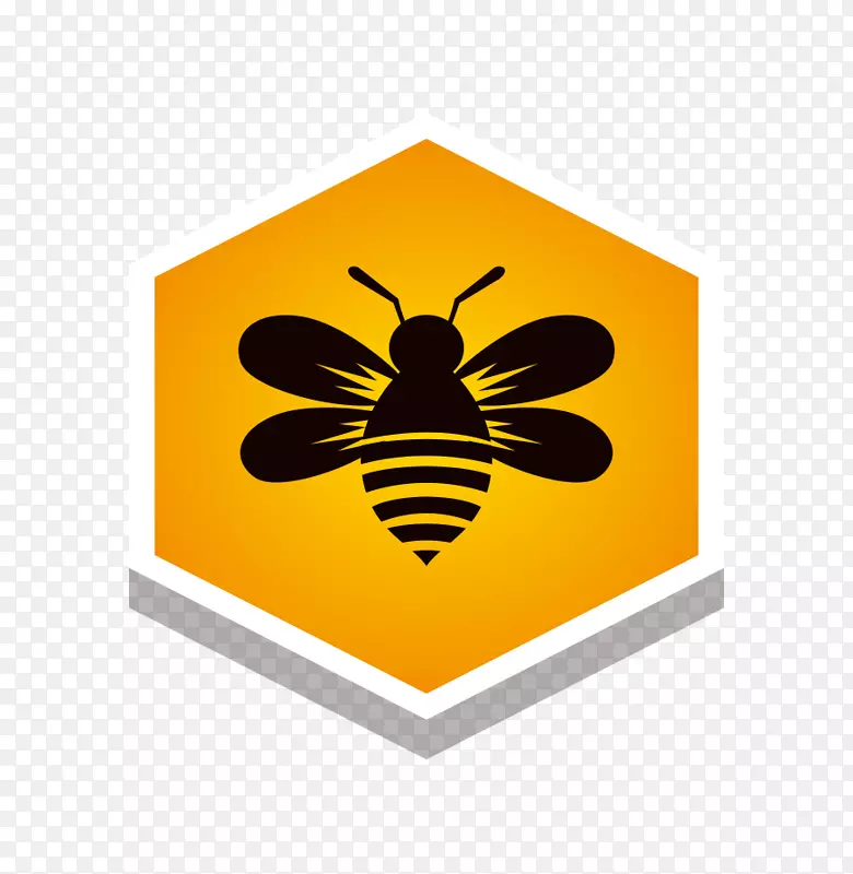 蜜蜂-Galaga黄色标签贴纸黄色六角形