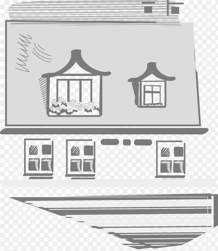 手绘风格复古窗户建筑PNG图片素材下载_图片编号249633-PNG素材网