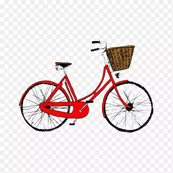 自行车纹身红色自行车