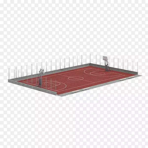 台面地砖图案-红色塑料篮球场