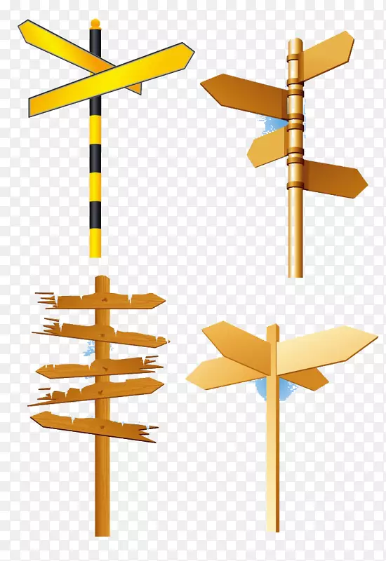 方向、位置或指示标志交通标志路-木标志