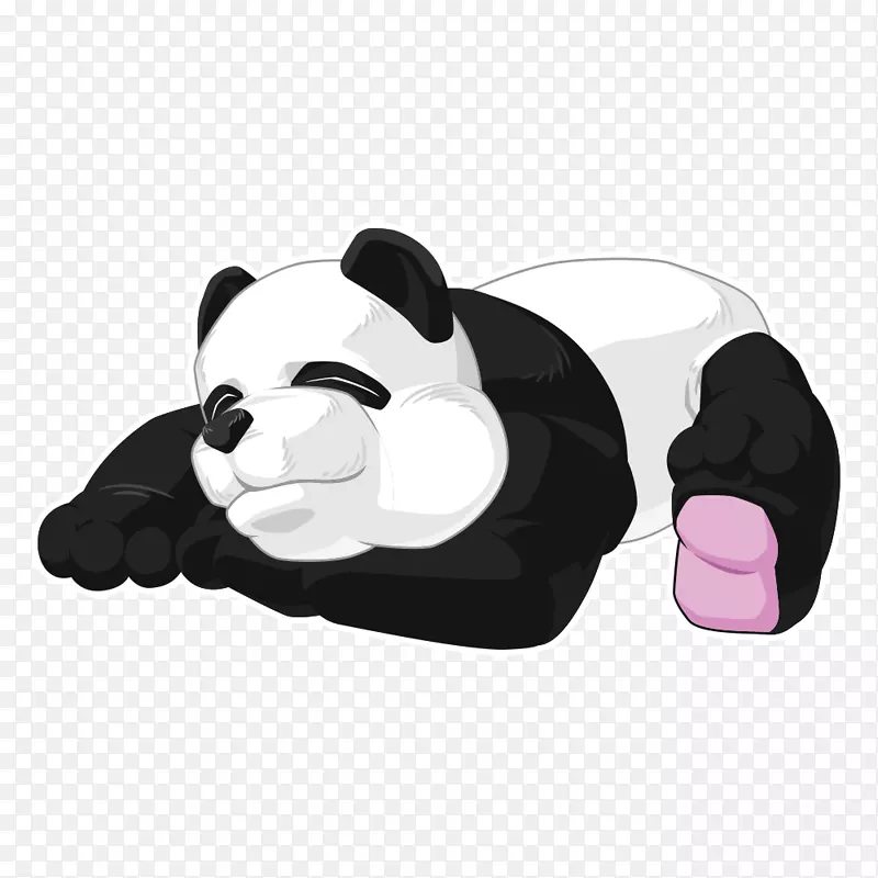 大熊猫免费插画-熟睡熊猫