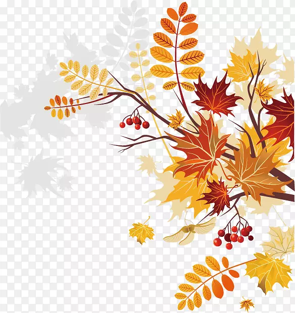 秋季皇家艺术-免费剪贴画.秋季植物载体材料