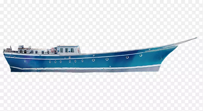 游艇海军建筑无角船拉蓝色材料