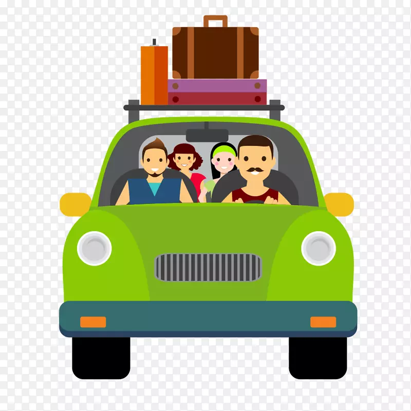 汽车旅行行李符号-一个人去旅行