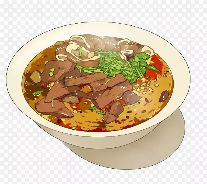 牛肉面汤丹丹面条日式料理铺位手绘日式料理