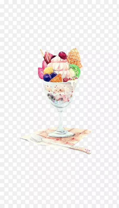 冰淇淋蛋卷圣代华夫饼-冰淇淋华夫饼杯