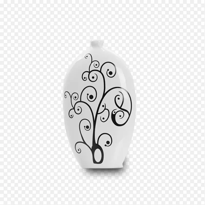 黑白花瓶陶瓷花盆-白色瓶子