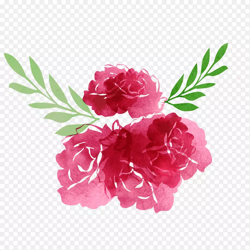 花园玫瑰花卉画手绘水彩画花卉装饰品