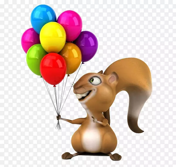玩具气球生日派对氦气松鼠抱气球