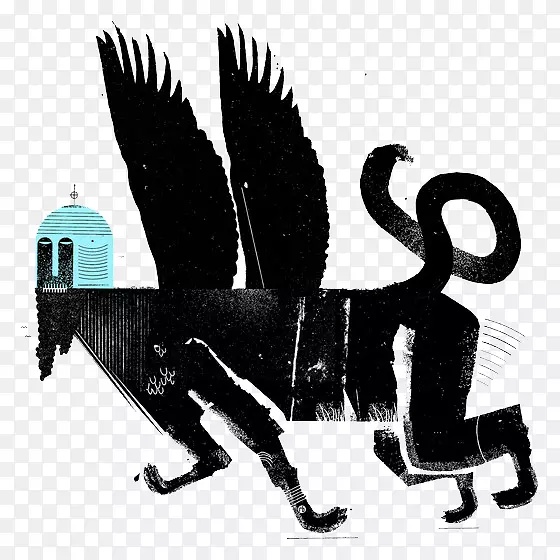 亚述拉马苏生物美化文明-黑色抽象动物城堡
