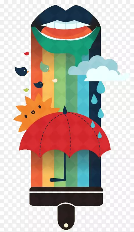 Adobe插画海报插图-彩虹创意图片