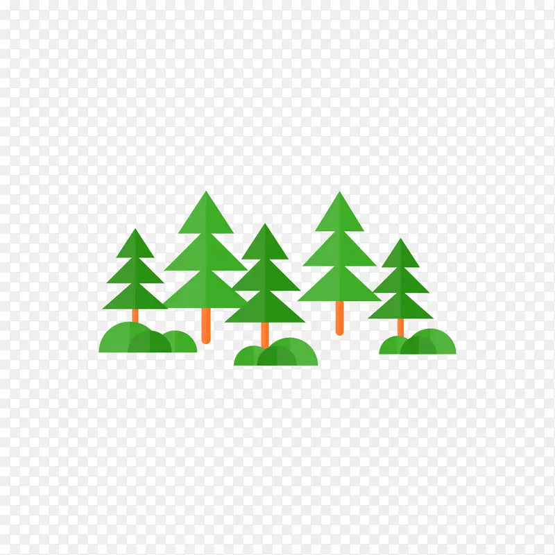 野营可伸缩图形图标.手绘绿色森林