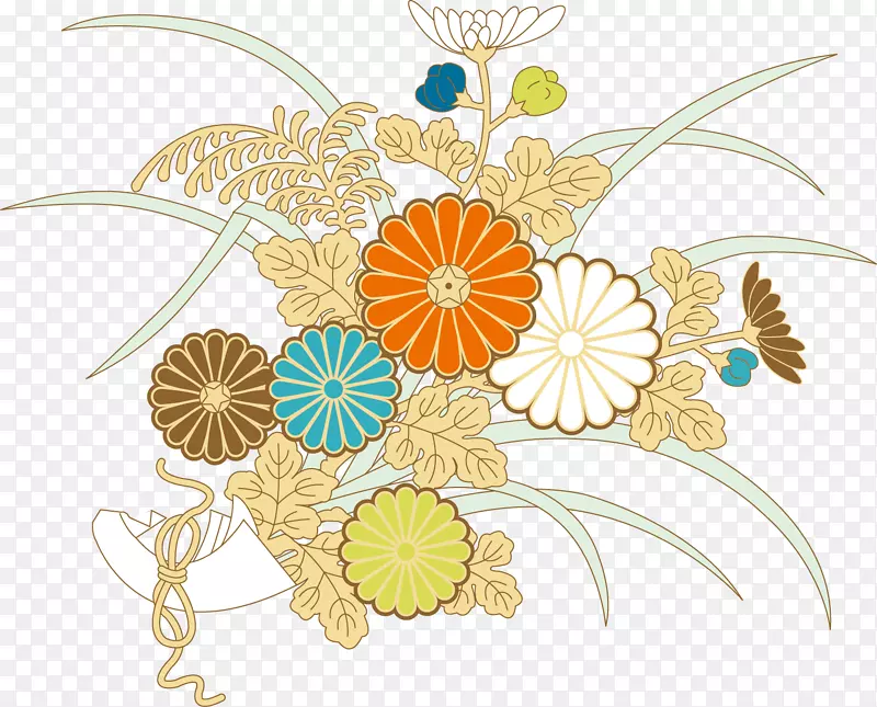 花型设计-e下载-ukiyo-e风格的花卉