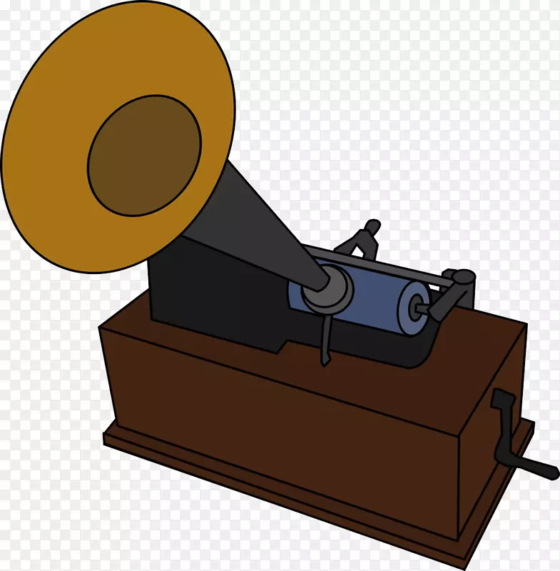 留声机唱片留声机圆柱形剪贴画播放器上的扬声器