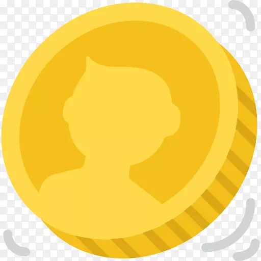 硬币可伸缩图形货币图标-黄色帽