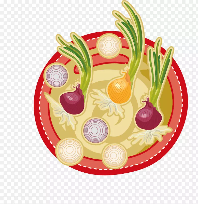 蔬菜早餐图标.手绘大蒜