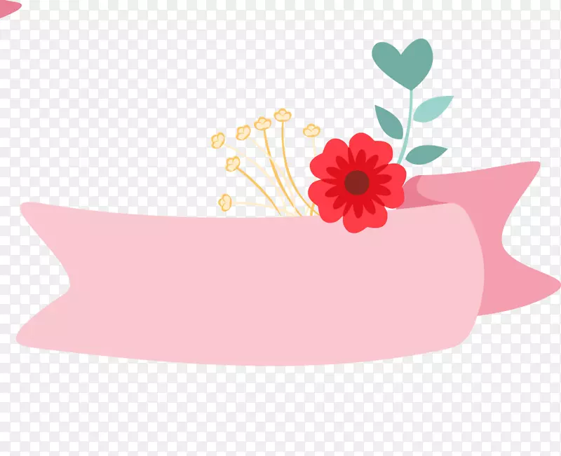 粉红花-卡通粉色花标题盒