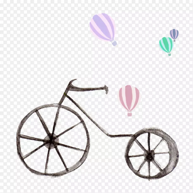 自行车插图.手绘自行车