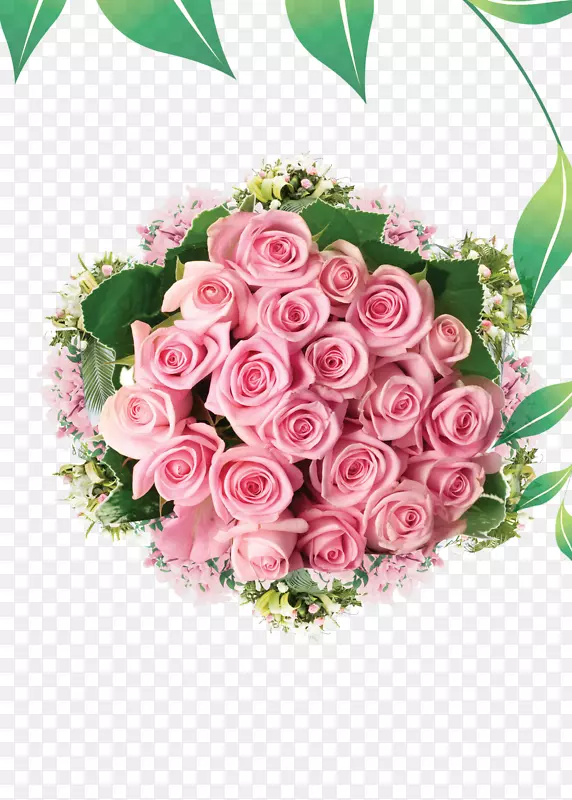 花束玫瑰送花-浪漫的粉红色玫瑰球