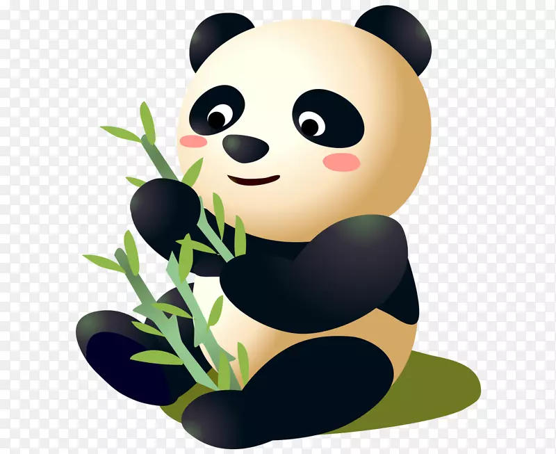 大熊猫红色熊猫卡通-可爱卡通颜色红色熊猫竹子