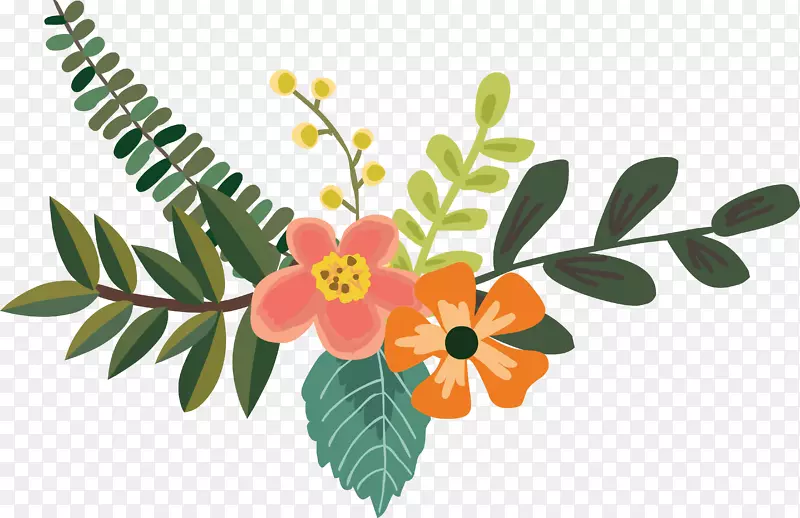 花卉设计叶画-花卉植物装饰