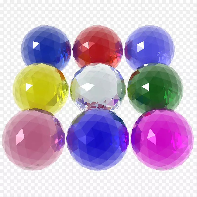 玻璃球体图标-彩色玻璃球