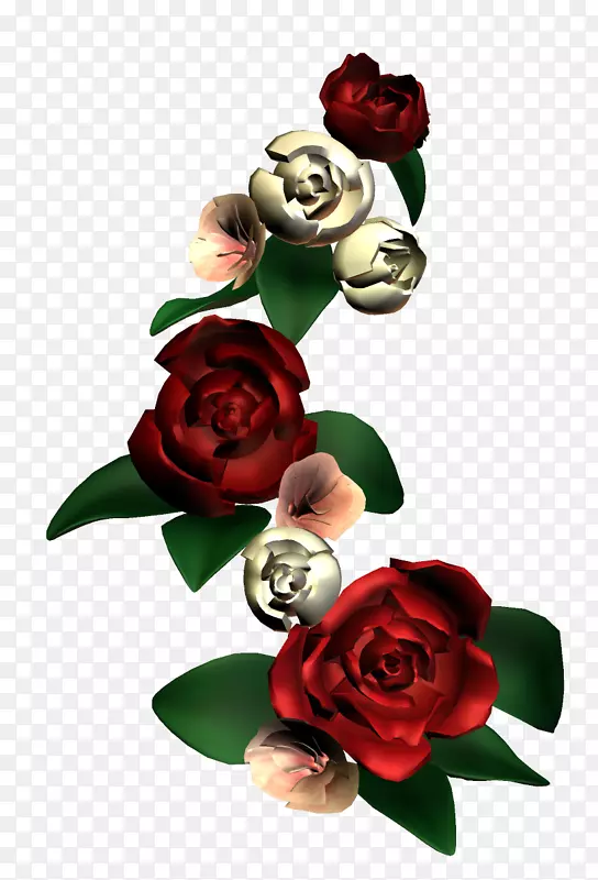 花园玫瑰沙滩玫瑰花卉设计-玫瑰